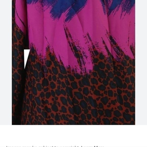 ANNE KLEIN BLUE PINK MULTI PRINT Button Down Blouse Top Shirt Womens  14 - Picture 2 of 9